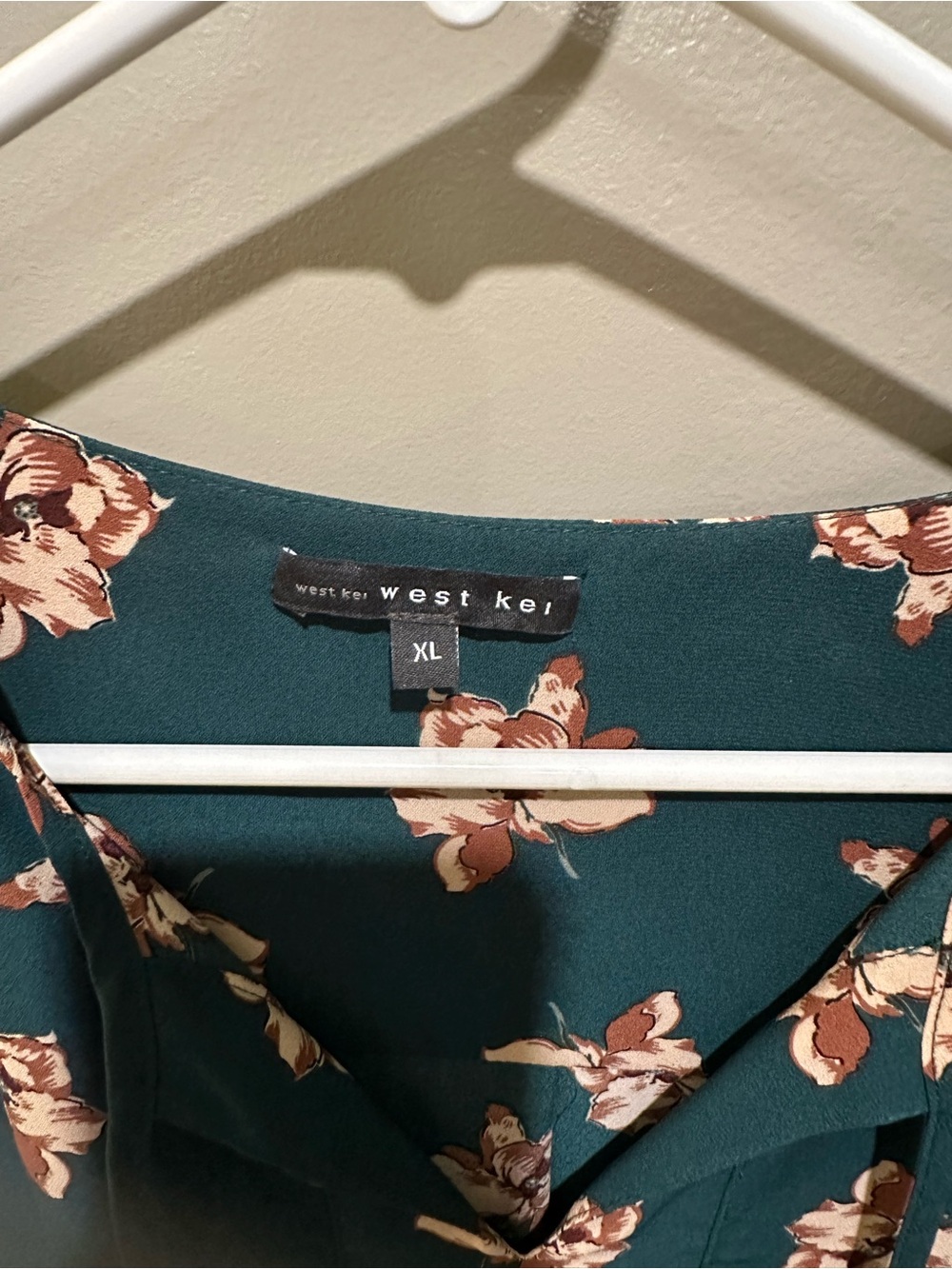 West Kei Teal Floral Tie-Neck Tunic - Picture 2 of 3
